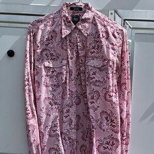 Cruel Girl Pink and Red Paisley Button Down Shirt